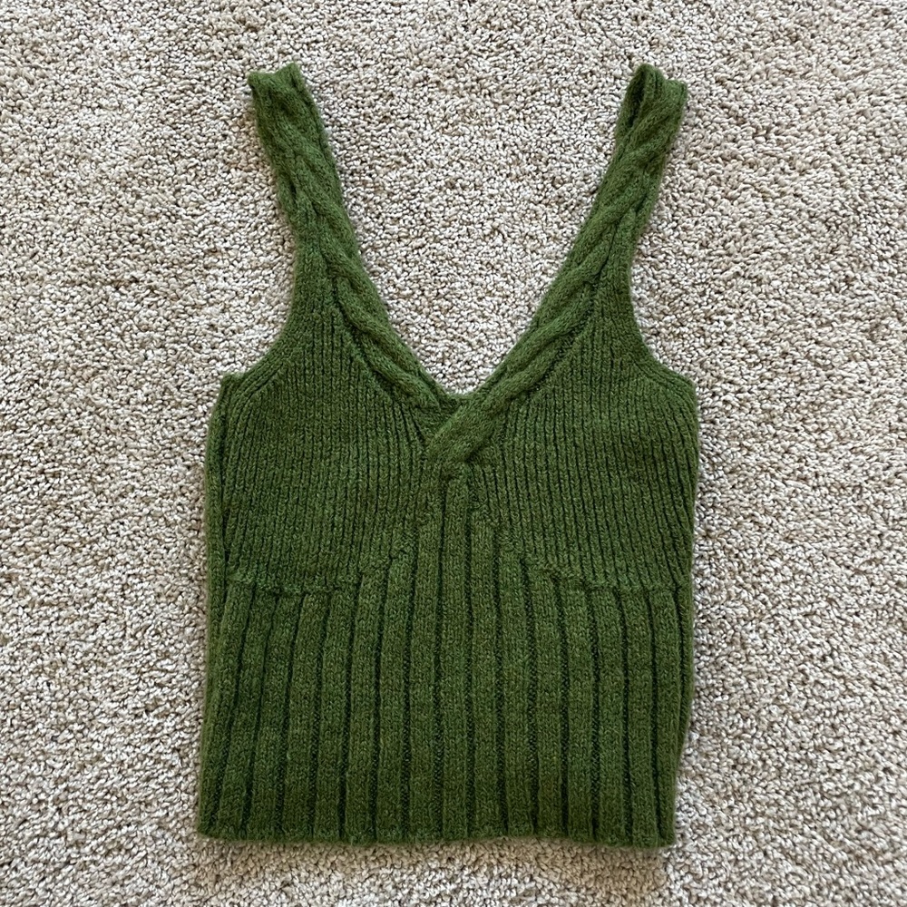 Anthropologie Green Sweater Tank